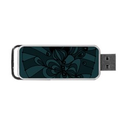 Green Zendoodle Portable Usb Flash (one Side) by Mazipoodles