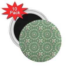 Kaleidoscope Peaceful Green 2 25  Magnets (10 Pack)  by Mazipoodles