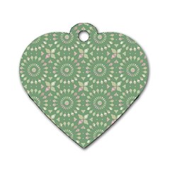 Kaleidoscope Peaceful Green Dog Tag Heart (two Sides) by Mazipoodles