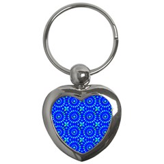 Kaleidoscope Royal Blue Key Chain (heart) by Mazipoodles