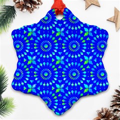 Kaleidoscope Royal Blue Snowflake Ornament (two Sides) by Mazipoodles