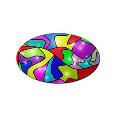 Colorful Abstract Art Sticker Oval (100 Pack) by gasi