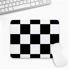 Grid-domino-bank-and-black Small Mousepad by BangZart