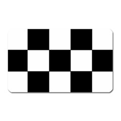 Grid-domino-bank-and-black Magnet (rectangular) by BangZart