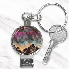 Mountain Space Galaxy Stars Universe Astronomy Nail Clippers Key Chain