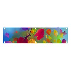 Leaves Foliage Autumn Branch Trees Nature Forest Banner And Sign 4  X 1  by Uceng