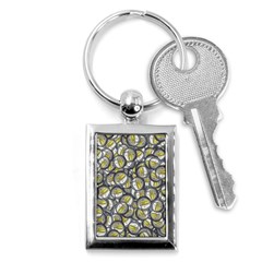 Gong Instrument Motif Pattern Key Chain (rectangle)