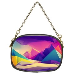 Abstract Geometric Landscape Art 3d Render Chain Purse (two Sides) by Pakemis