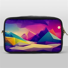 Abstract Geometric Landscape Art 3d Render Toiletries Bag (one Side) by Pakemis