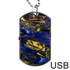 Space Futuristic Shiny Abstraction Flash Colorful Dog Tag Usb Flash (one Side) by Pakemis