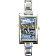 Piriapolis City Port, Maldonado, Uruguay Rectangle Italian Charm Watch by dflcprintsclothing