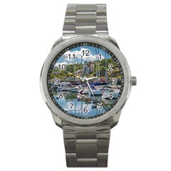 Piriapolis City Port, Maldonado, Uruguay Sport Metal Watch by dflcprintsclothing