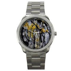 Rock Wall Crevices  Sport Metal Watch by artworkshop