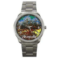 Colorful Verona Olive Tree Sport Metal Watch by ConteMonfrey