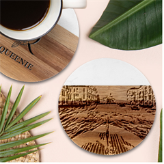 Gondola View   Marble Wood Coaster (round) by ConteMonfrey