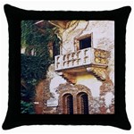 Juliet`s Windows   Throw Pillow Case (Black) Front