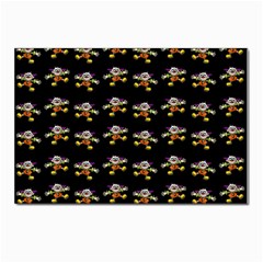 Dancing Clowns Black Postcard 4 x 6  (pkg Of 10)