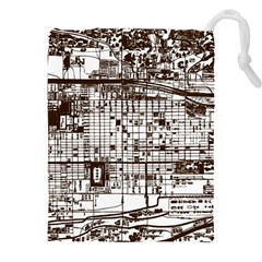 Antique Oriental Town Map  Drawstring Pouch (5xl) by ConteMonfrey