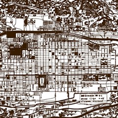 Antique Oriental Town Map  Play Mat (square) by ConteMonfrey