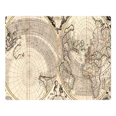 Mapa Mundi - 1774 One Side Premium Plush Fleece Blanket (large)