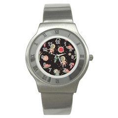 Space Pattern Cartoon Stainless Steel Watch