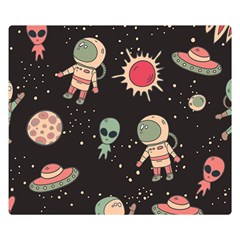 Space Pattern Cartoon Premium Plush Fleece Blanket (small)