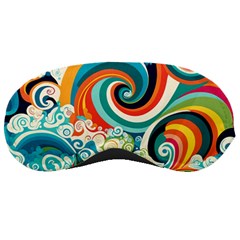 Wave Waves Ocean Sea Abstract Whimsical Sleeping Mask by Jancukart