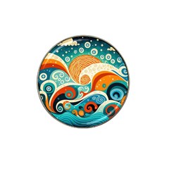 Waves Ocean Sea Abstract Whimsical (3) Hat Clip Ball Marker