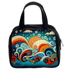 Waves Ocean Sea Abstract Whimsical (3) Classic Handbag (two Sides) by Jancukart