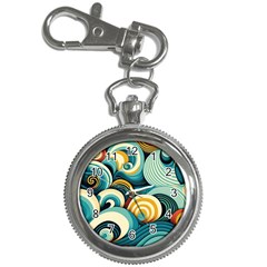 Waves Ocean Sea Abstract Whimsical (1) Key Chain Watches