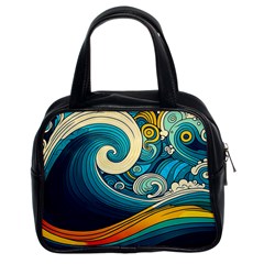 Waves Wave Ocean Sea Abstract Whimsical Classic Handbag (two Sides) by Jancukart