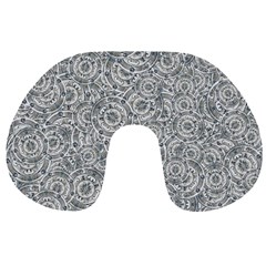 Circle Ornate Motif Random Pattern Travel Neck Pillow by dflcprintsclothing