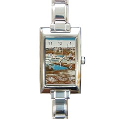 Alone On Gardasee, Italy  Rectangle Italian Charm Watch