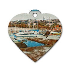 Alone On Gardasee, Italy  Dog Tag Heart (one Side) by ConteMonfrey