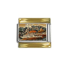 Art Boats Garda, Italy  Gold Trim Italian Charm (9mm)