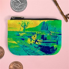 Blue And Green Boat Modern  Mini Coin Purse by ConteMonfrey