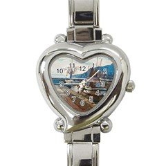 Boats On Gardasee, Italy  Heart Italian Charm Watch by ConteMonfrey