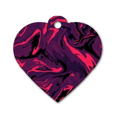 Abstract Pattern Texture Art Dog Tag Heart (two Sides)