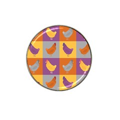 Chickens Pixel Pattern - Version 1a Hat Clip Ball Marker (10 Pack) by wagnerps