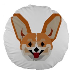 Cardigan Corgi Face Large 18  Premium Flano Round Cushions by wagnerps