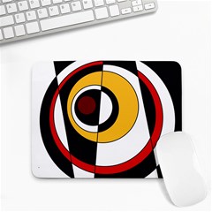 Circles And Lines Abstraction 73 Red Amber  Small Mousepad