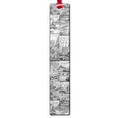 Paris Souvenirs Black And White Pattern Large Book Marks