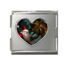 A Santa Claus Standing In Front Of A Dragon Mega Link Heart Italian Charm (18mm) by bobilostore