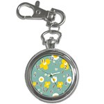 Daisy Flowers Yellow White Brown Sage Green  Key Chain Watches Front