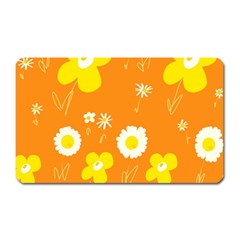 Daisy Flowers Yellow White Orange  Magnet (rectangular) by Mazipoodles