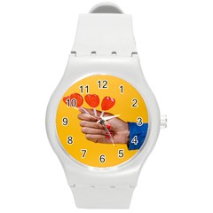 Valentine Day Lolly Candy Heart Round Plastic Sport Watch (m) by artworkshop