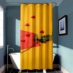 Valentine Day Heart Flower Gift Shower Curtain 36  X 72  (stall)  by artworkshop