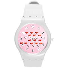 Lolly Candy  Valentine Day Round Plastic Sport Watch (m) by artworkshop