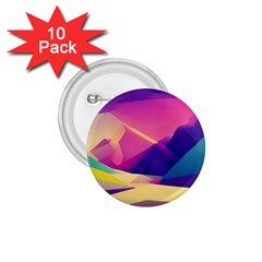 Abstract Geometric Landscape Art 1 75  Buttons (10 Pack)