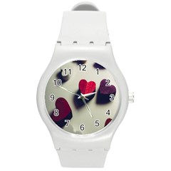 Valentine Day Heart 3d Round Plastic Sport Watch (m) by artworkshop